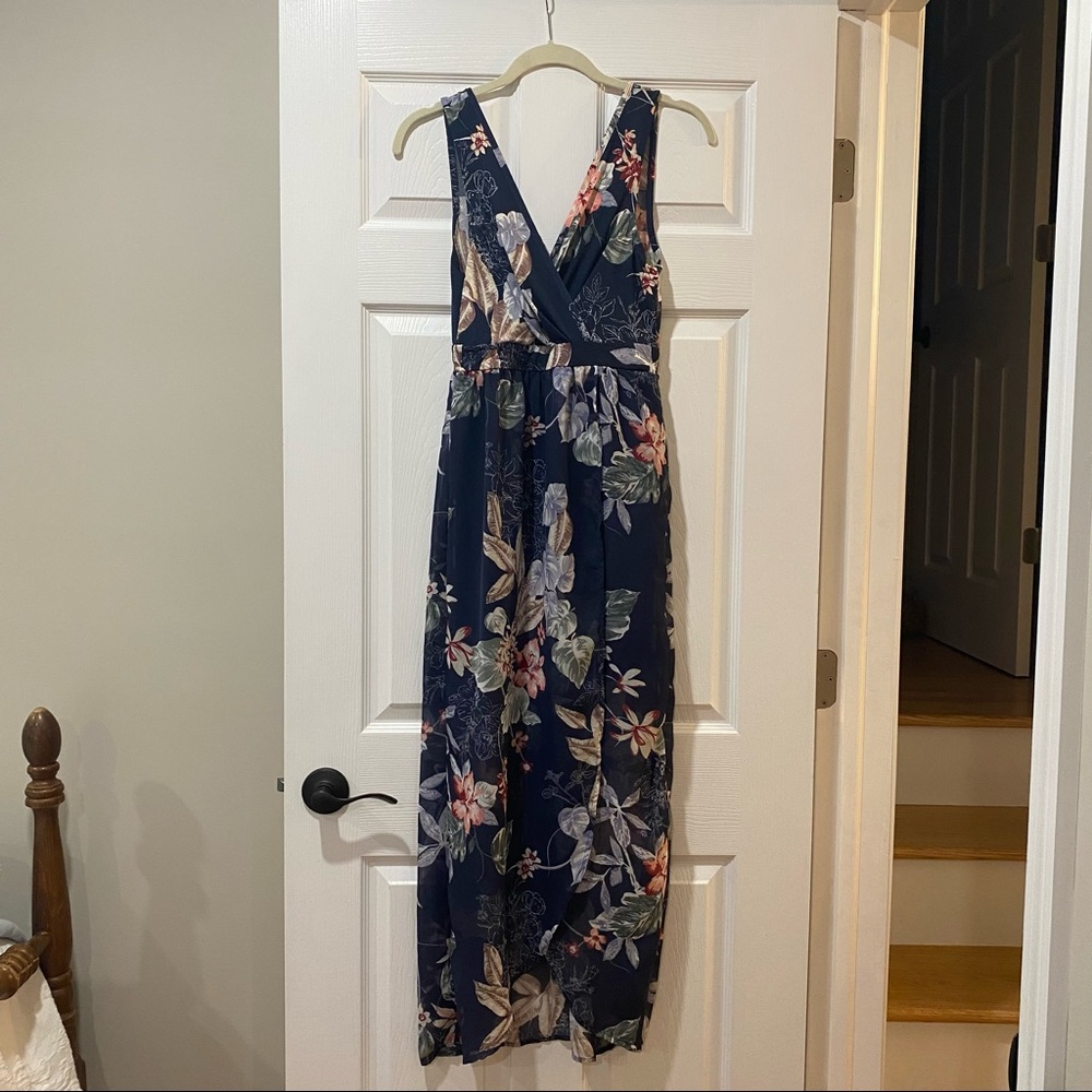 Iris Basic | Navy with Florals Dress